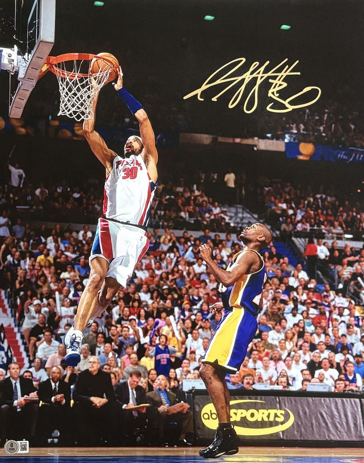 Rasheed Wallace Autographed Detroit Pistons 16x20 Photo Beckett 54837