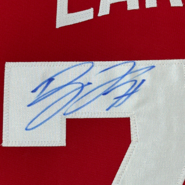 Framed Autographed/Signed Dylan Larkin 35x39 Detroit Red Jersey Beckett COA