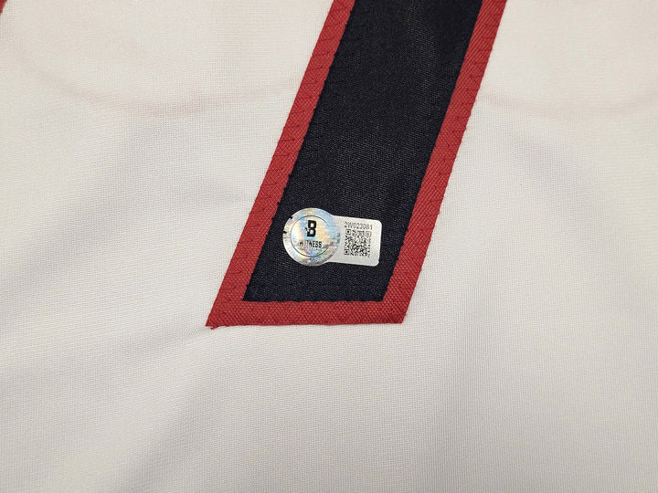 1999 Team USA Women's Soccer World Cup Champions Auto White Jersey 8 Sigs Hamm