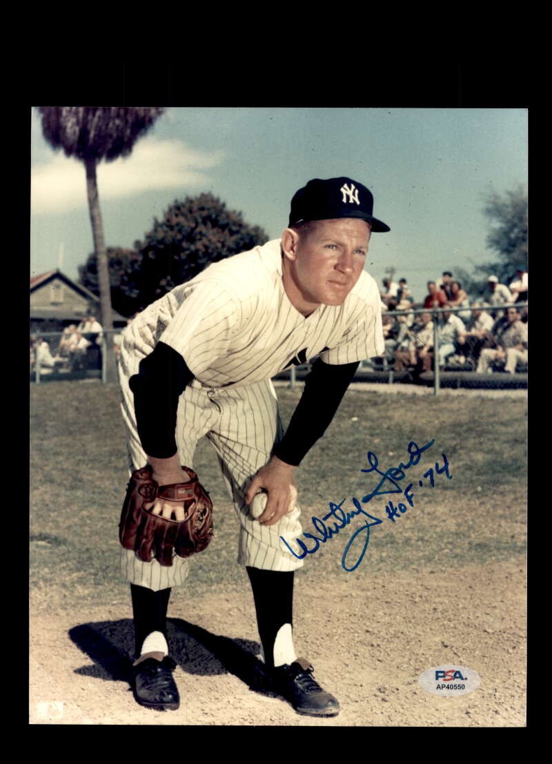 Whitey Ford PSA DNA Signed 8x10 Photo Autographed Yankees