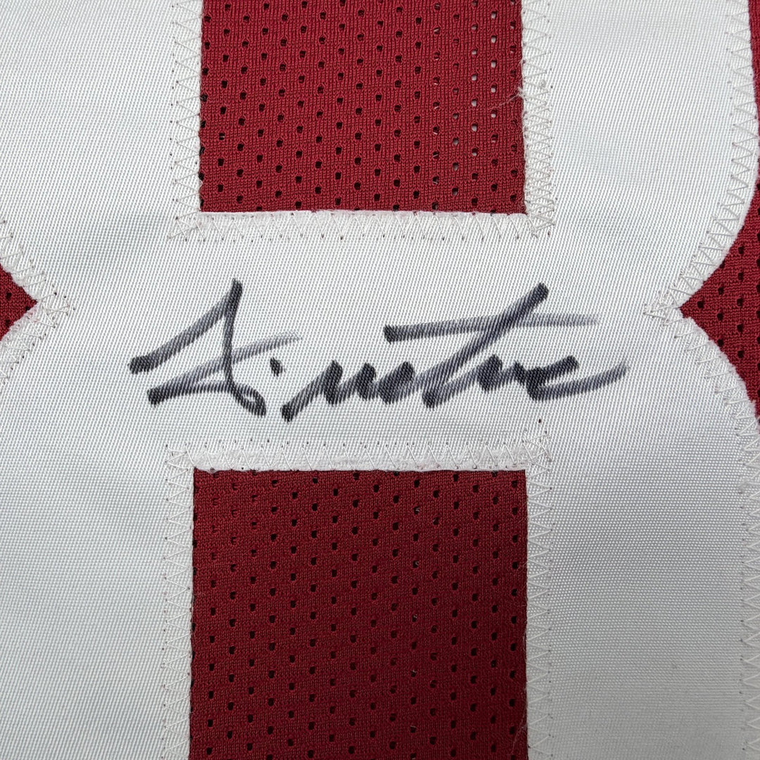 Autographed/Signed John Metchie III Alabama Red College Football Jersey JSA COA