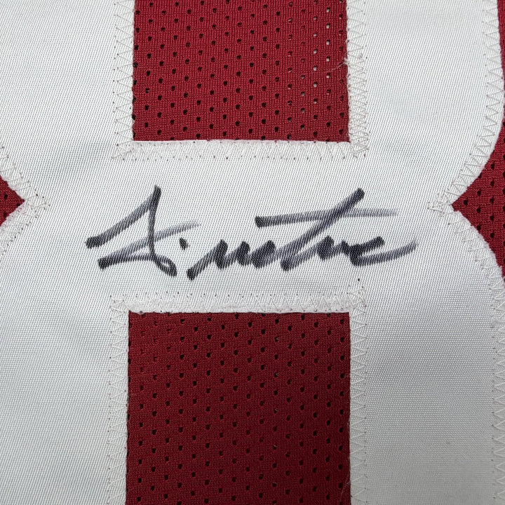 Autographed/Signed John Metchie III Alabama Red College Football Jersey JSA COA