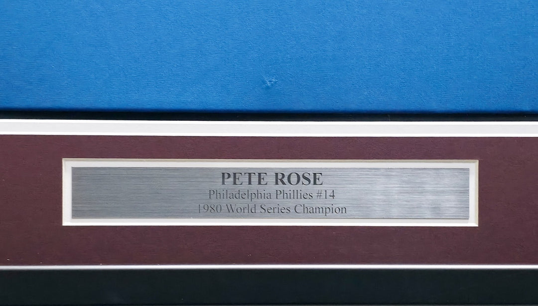 Pete Rose Signed Framed Phillies Jersey "1980 WS Champs" Beckett
