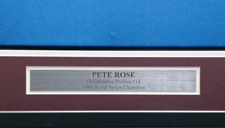 Pete Rose Signed Framed Phillies Jersey "1980 WS Champs" Beckett