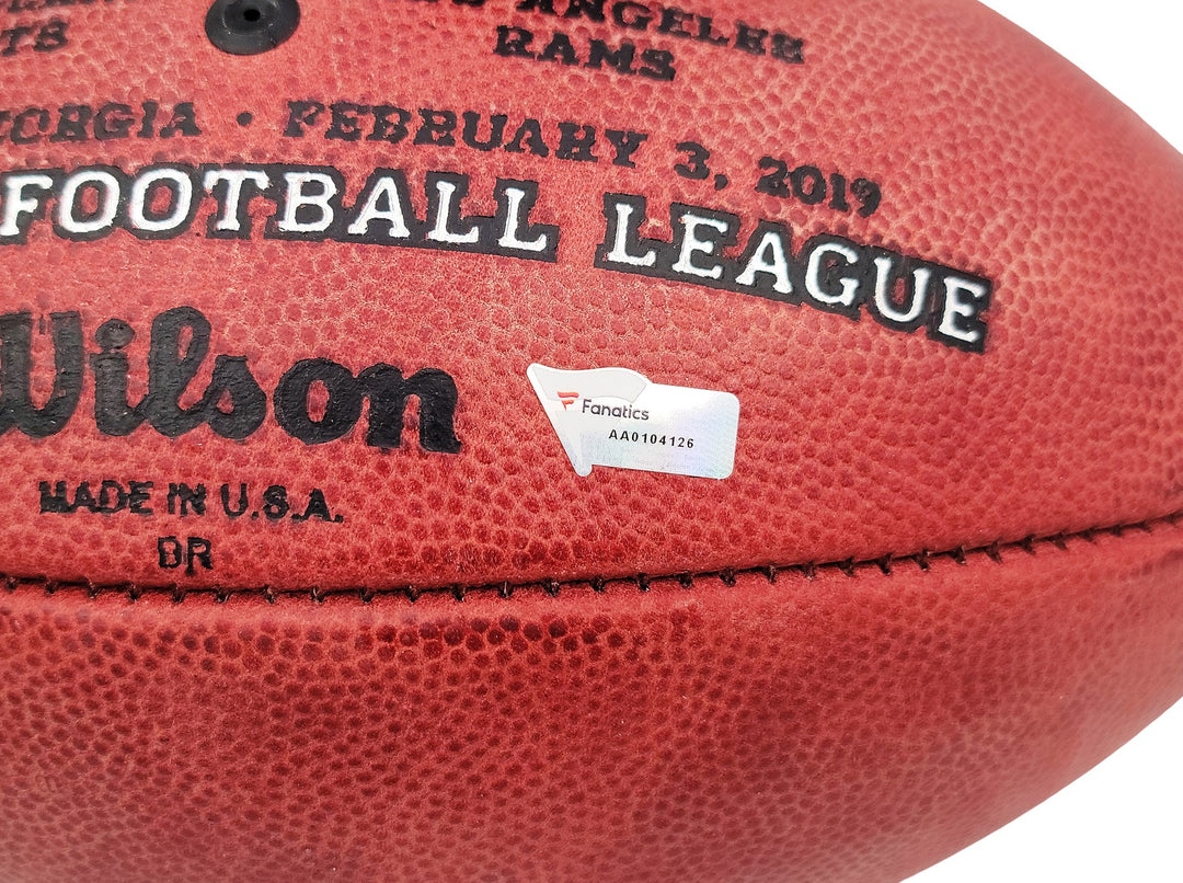 Tom Brady Auto Official NFL Leather Super Bowl LIII Logo Football Fanatics Holo