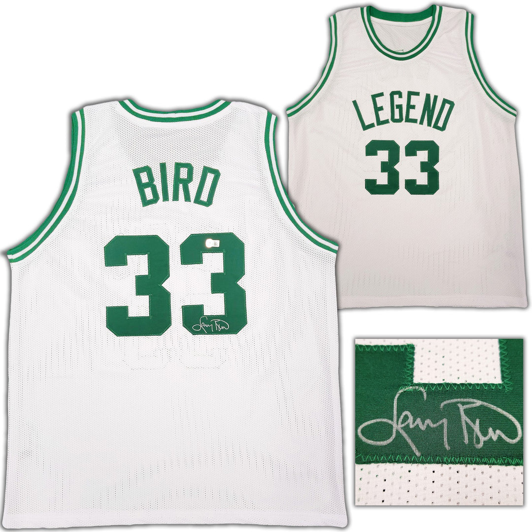Boston Celtics Larry Bird Autographed Signed White Jersey Beckett BAS