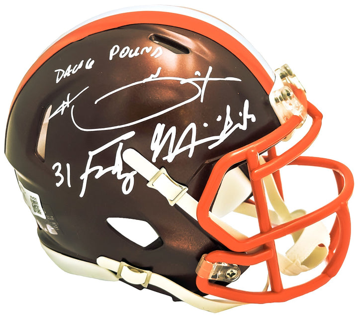 Hanford Dixon Frank Minnifield Auto Browns Flash Brown Mini Helmet Dawg Pound