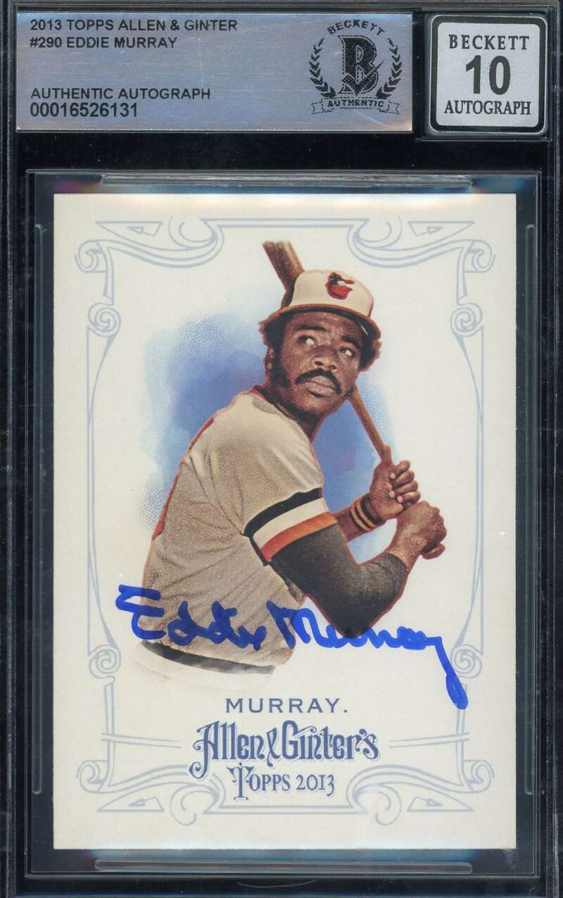 Eddie Murray Gem Mint 10 Beckett BAS Signed 2013 Topps Allen and Ginter Auto