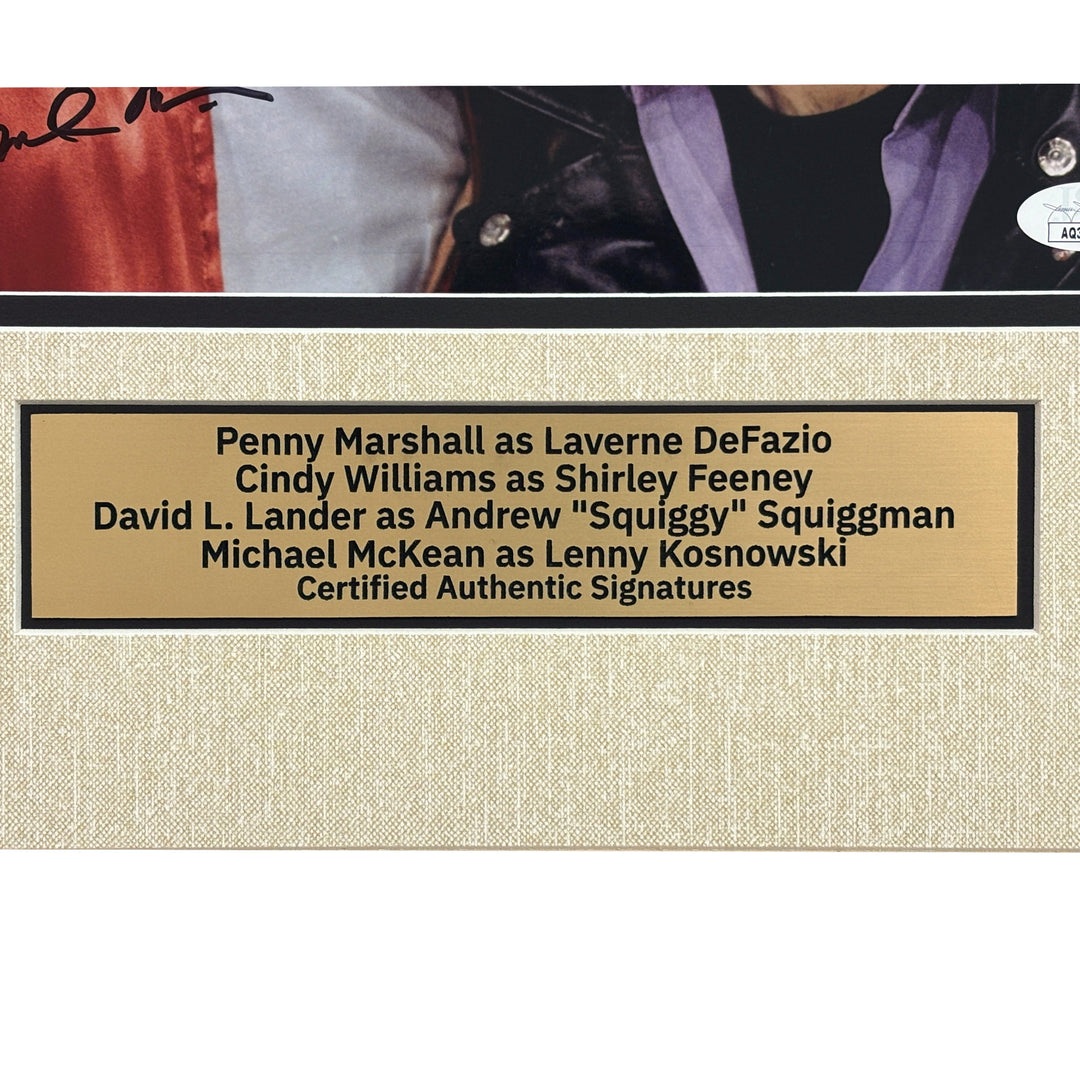 Laverne & Shirley Cast Signed JSA Framed Photo Cut Signed PSA Marshall Williams