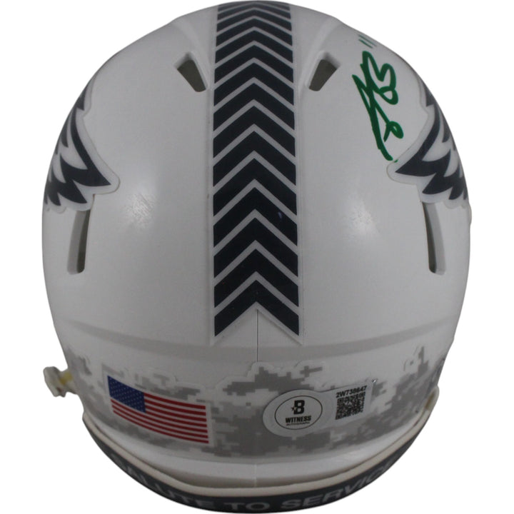 AJ Brown Autographed/Signed Philadelphia Eagles 24 STS Mini Helmet Beckett 49807
