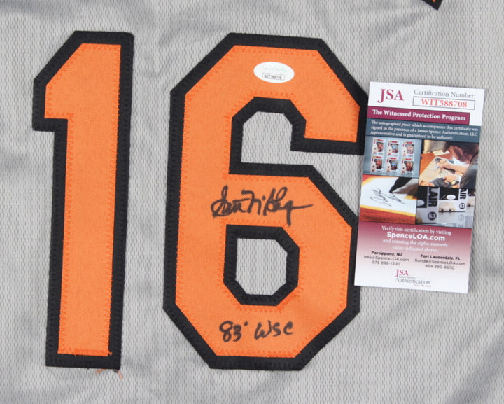 SCOTT MCGREGOR SIGNED JERSEY INSCRIBED 1983 WORLD SERIES CHAMPIONS JSA WITNESSED