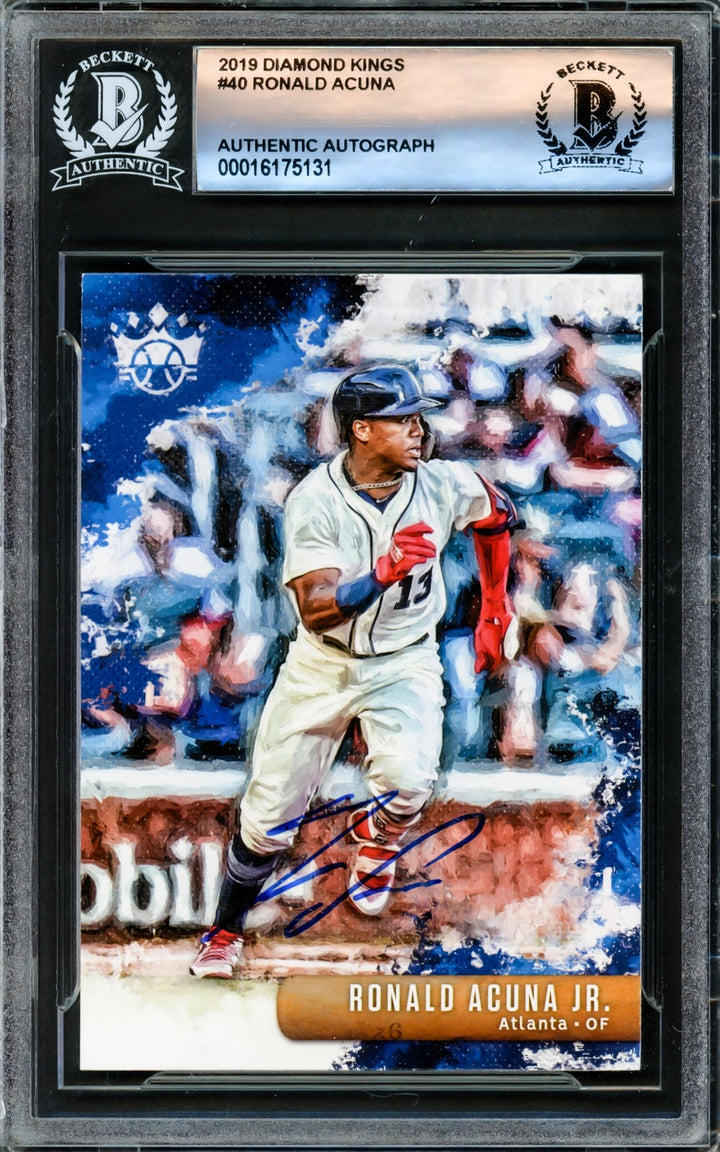 Ronald Acuna Jr. Signed 2019 Donruss Diamond Kings Card #40 Braves Beckett