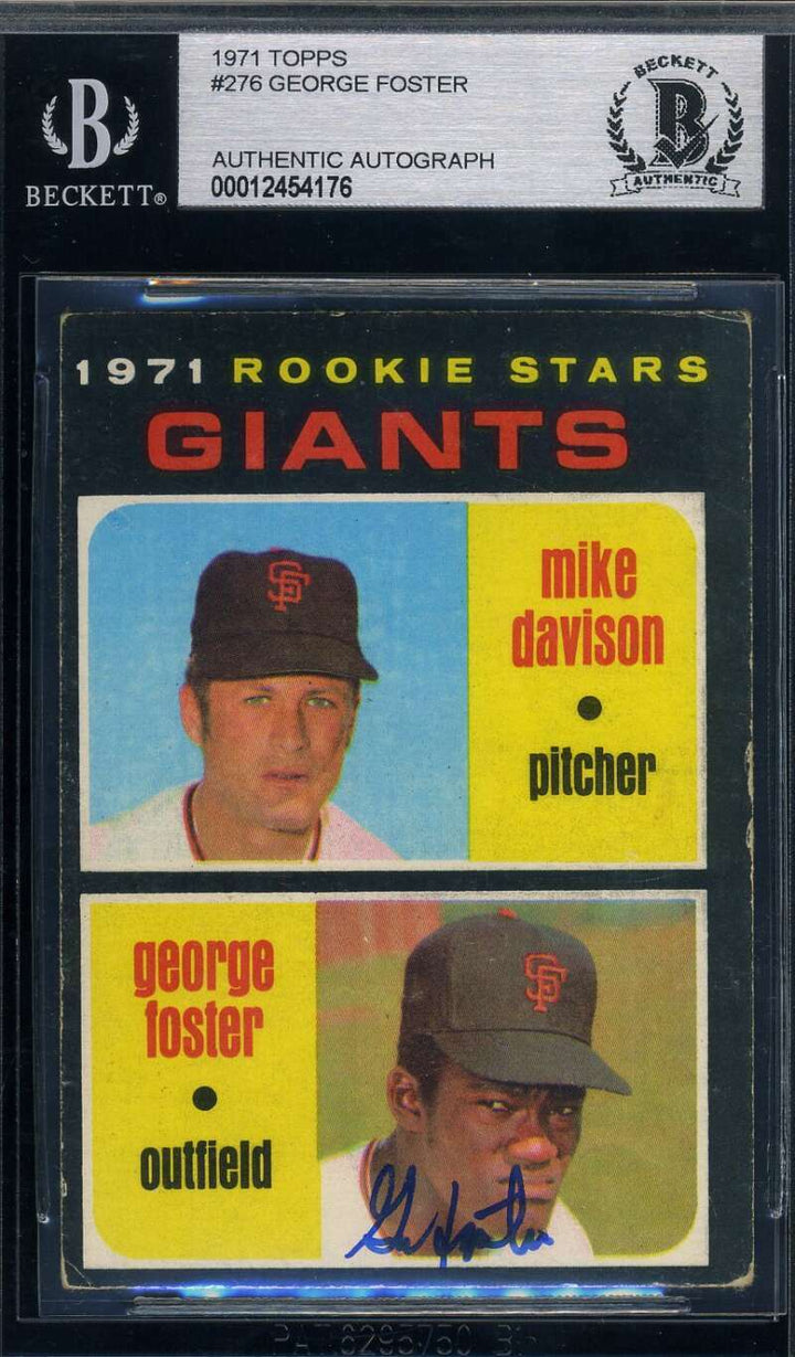 George Foster BAS Beckett Signed 1971 Topps Rookie Autograph