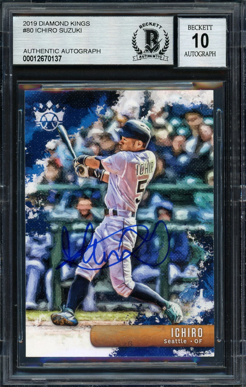 Ichiro Suzuki Signed 2019 Panini Donruss Diamond kings Card 80 Auto 10 Beckett