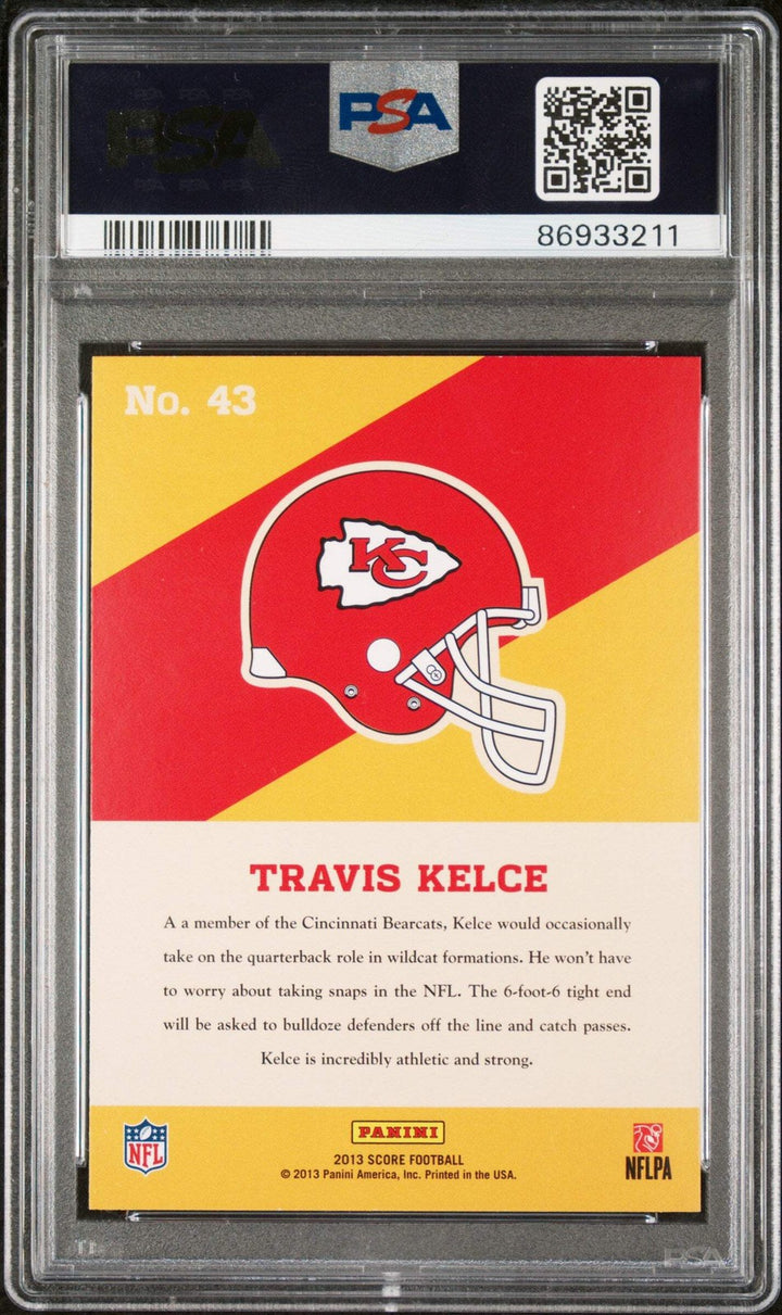 Graded 2013 Panini Score Travis Kelce #43 Hot Rookies RC Football Card PSA 10