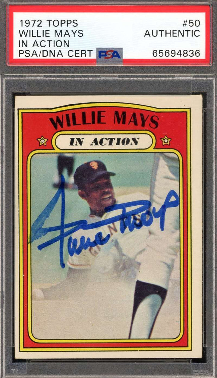 Willie Mays PSA DNA Signed 1972 Topps In Action Autograph