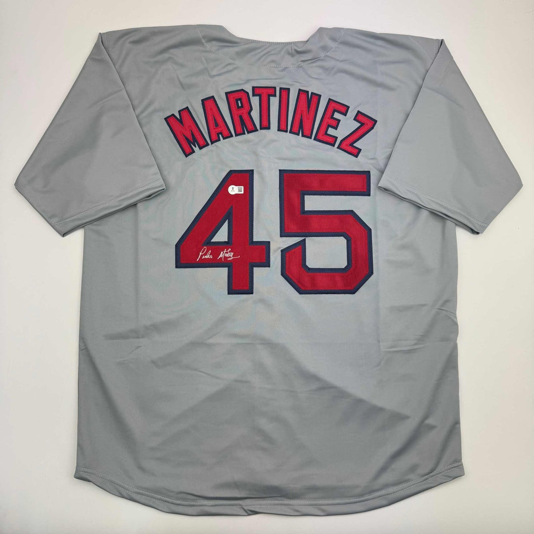 Autographed/Signed Pedro Martinez Boston Grey Jersey Beckett BAS COA