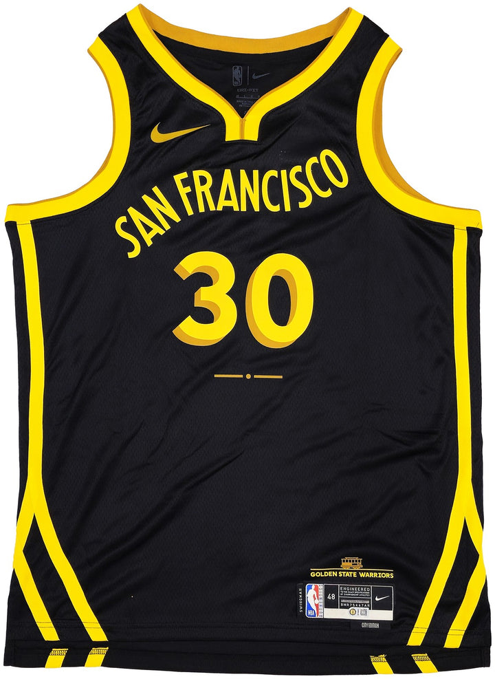 Warriors Stephen Curry Auto Black Nike Swingman City Edt Jersey Size 48 Beckett