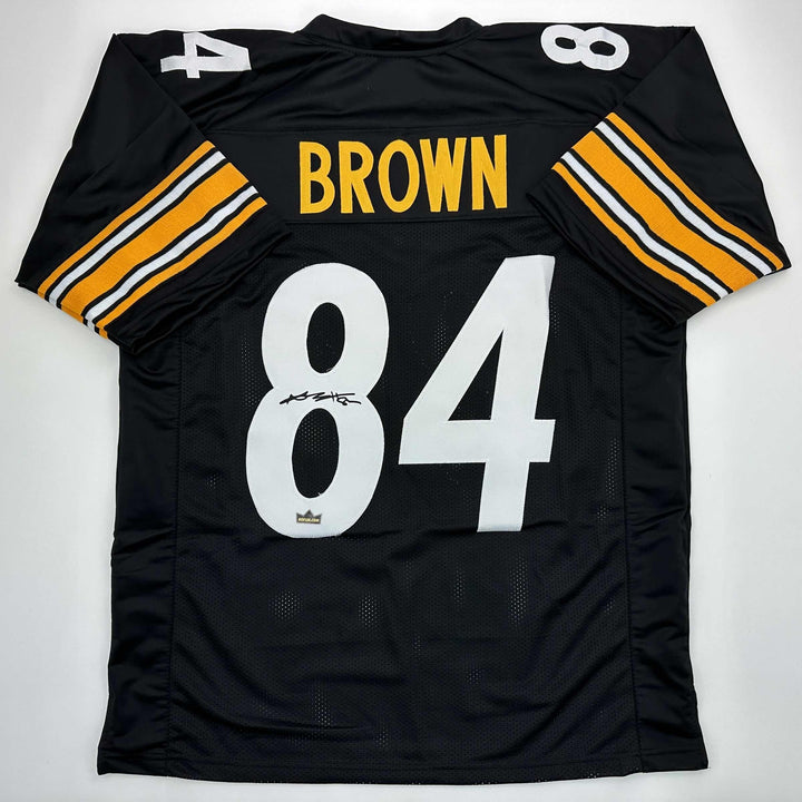 Facsimile Autographed Antonio Brown Pittsburgh Black Reprint Jersey Size Mens XL