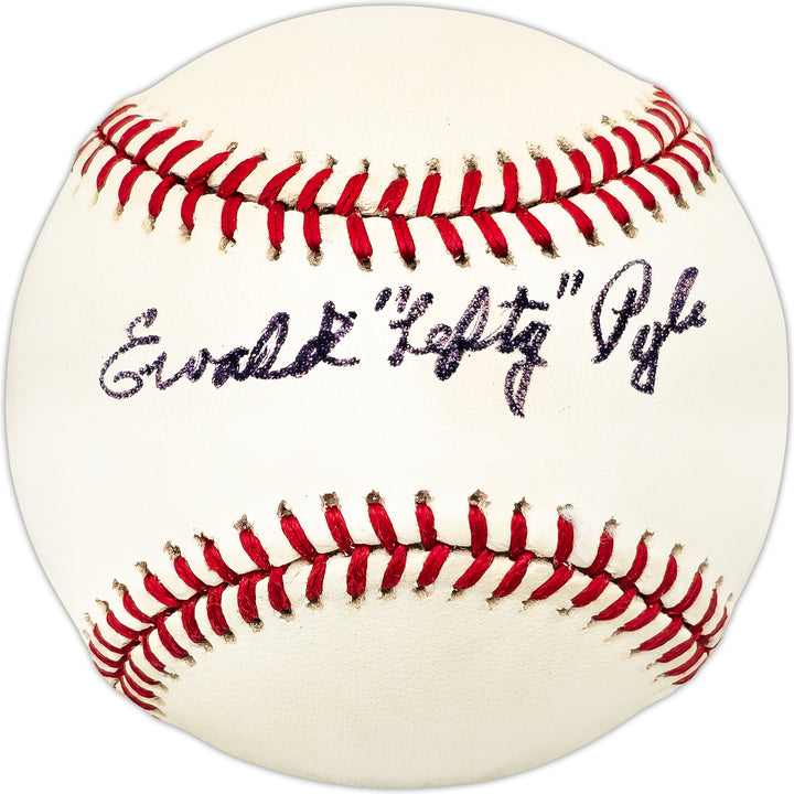 Ewald Lefty Pyle Autographed AL Baseball Browns, Braves Beckett QR #BL93641