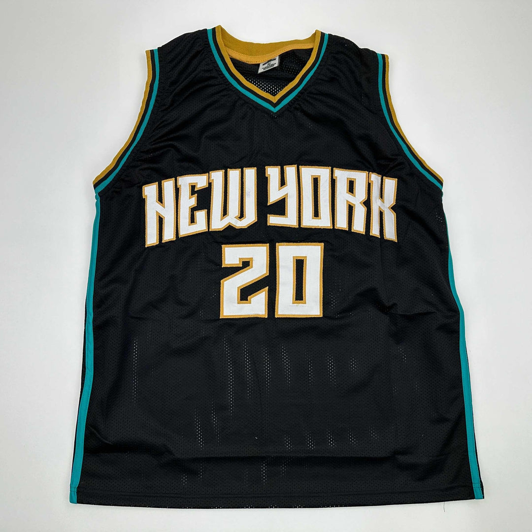 Facsimile Autographed Sabrina Ionescu New York Black Reprint Jersey Size Mens XL