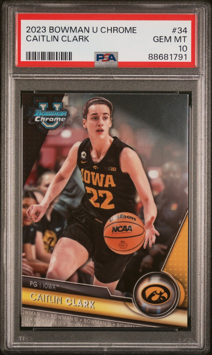Graded 2023 Topps Bowman U Chrome Caitlin Clark #34 RC Card PSA 10