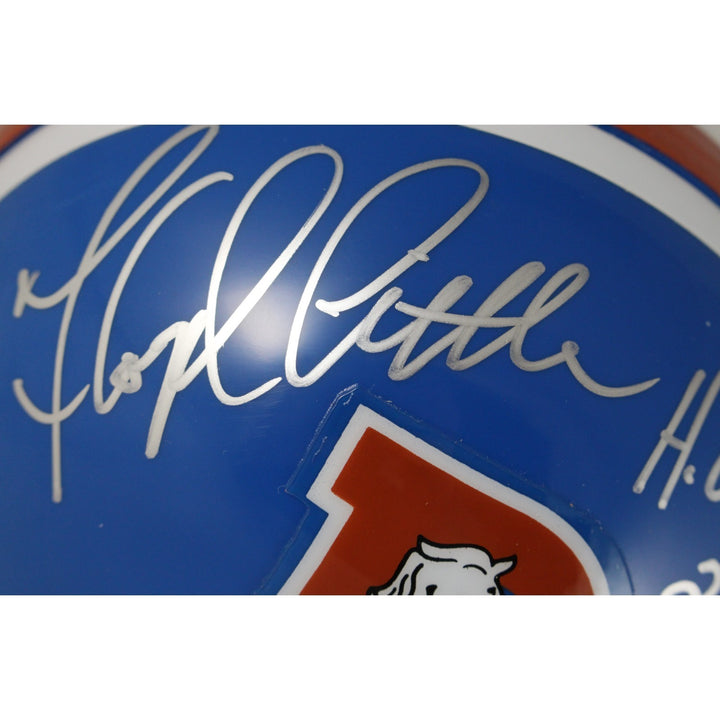 Floyd Little Autographed/Signed Denver Broncos TB Mini Helmet HOF Beckett 53736