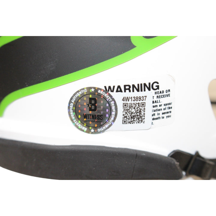 Shaun Alexander Autographed Seattle Seahawks Lunar Mini Helmet Beckett WIT 55053
