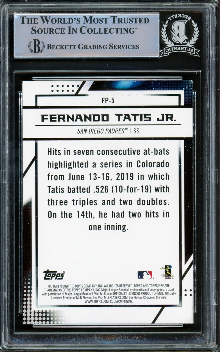 Fernando Tatis Jr. Signed 2020 Topps Chrome Fire National Baseball Card Day