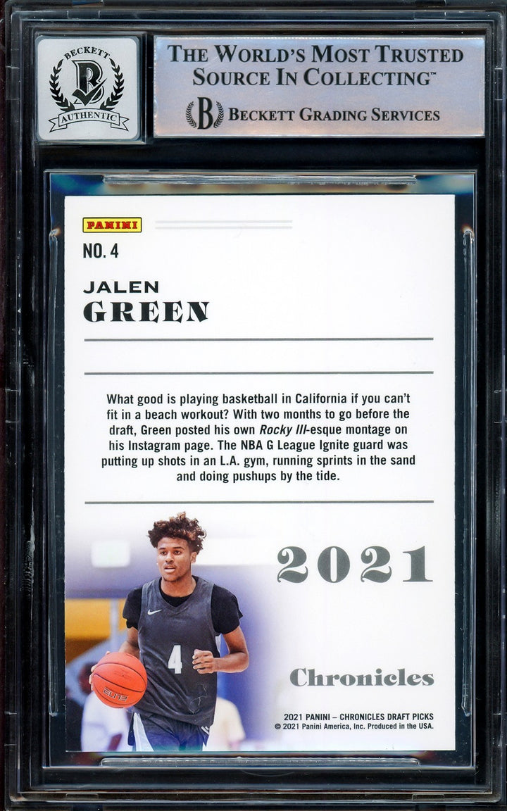 Jalen Green Signed 2021-22 Chronicles RC 4 Houston Rockets Auto GM 10 Beckett