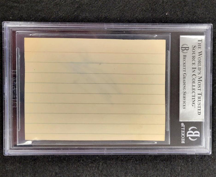 Nolan Ryan signed cut index card autograph slab Hall of Fame ~ Beckett BAS