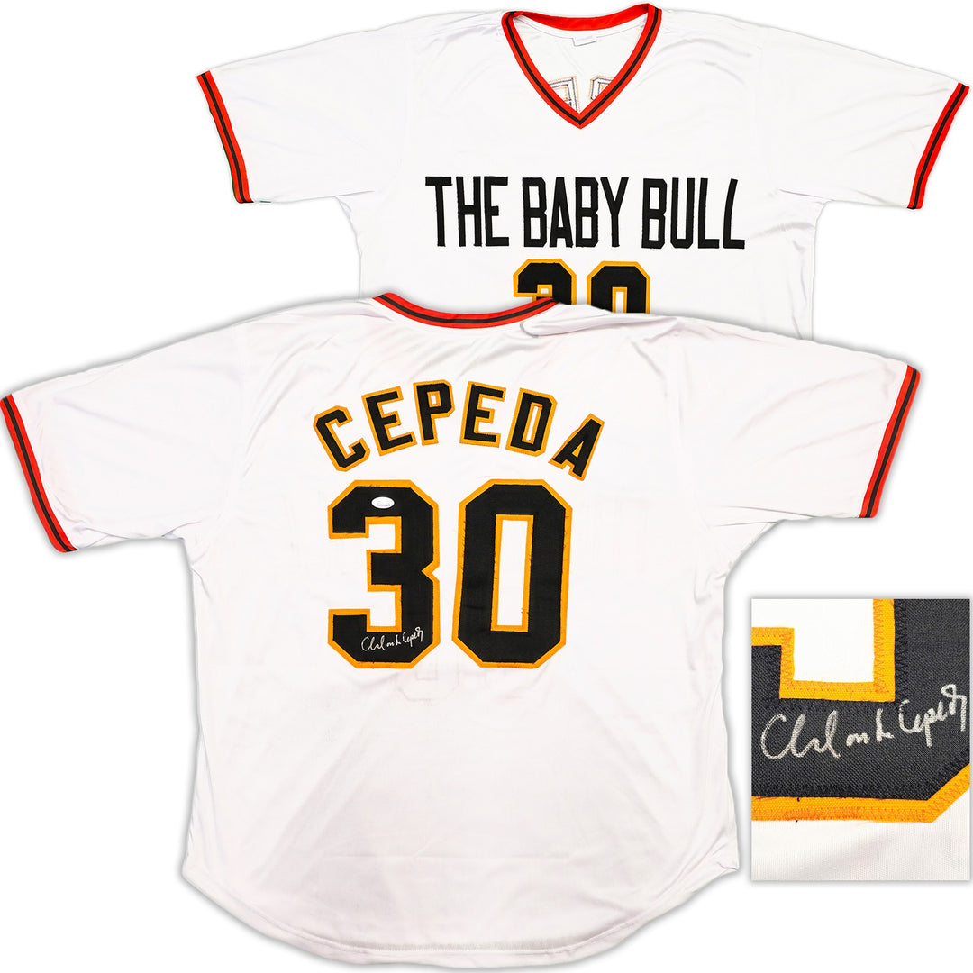 San Francisco Giants Orlando Cepeda Autographed Signed White Baseball Jersey JSA