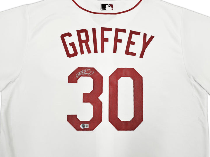 Cincinnati Reds Ken Griffey Jr. Signed White Nike Jersey Size XL Beckett Witness