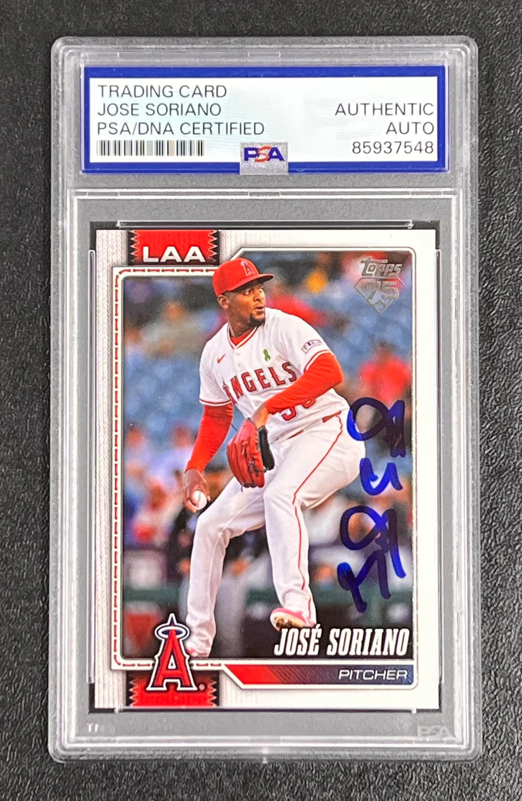 2024 Topps 75#319 Jose Soriano  Signed Card Auto PSA Slabbed Angels
