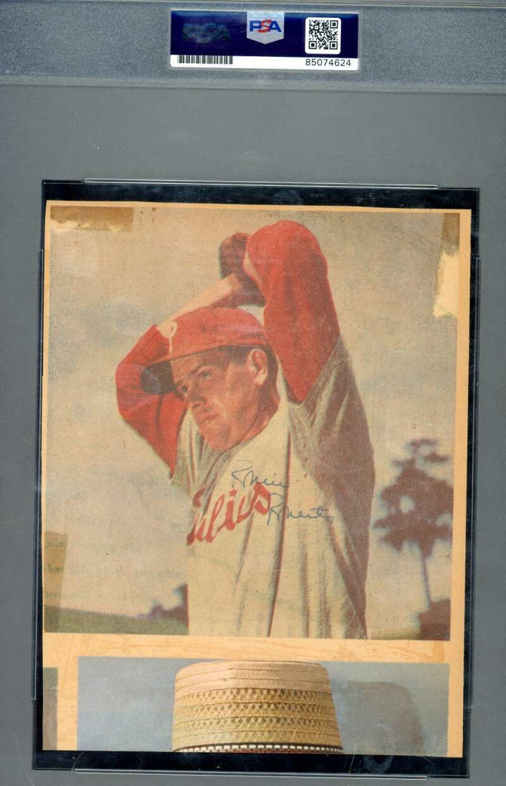 Stan Musial Ken Boyer Robin Roberts PSA DNA Signed Slabbed 6x8 Vintage Photo Au