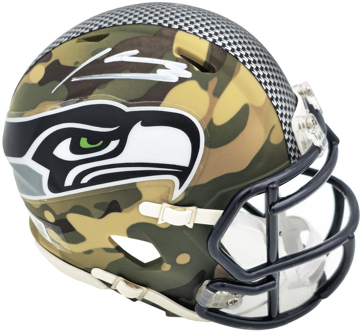 Kenneth Walker III Signed Seattle Seahawks Camo Speed Mini Helmet Beckett Wit
