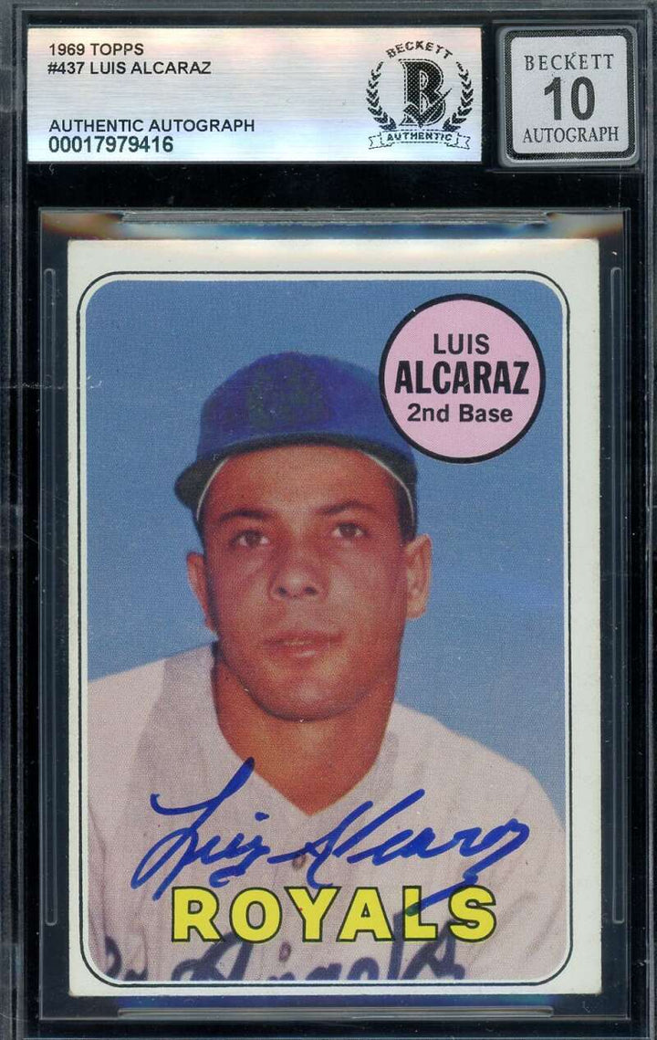 Luis Alcaraz Gem Mint 10 Beckett BAS Signed 1969 Topps Autograph