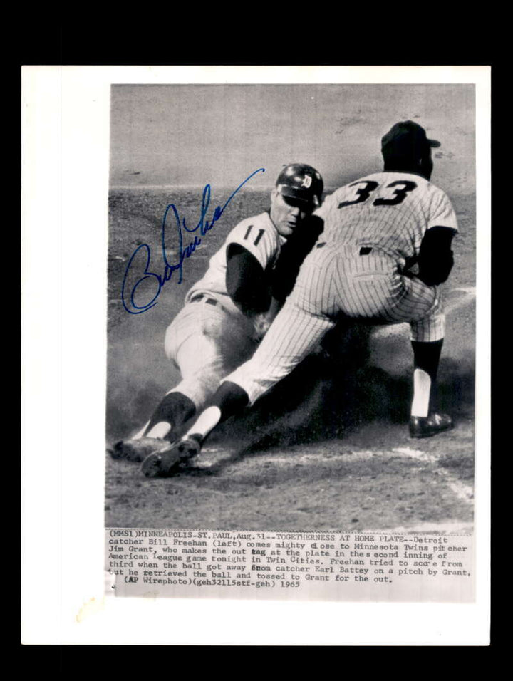 Bill Freehan PSA DNA Signed 8x10 Original 1965 Wire Photo Tigers Autograph