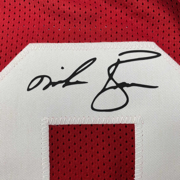 Facsimile Autographed Mike Rozier Nebraska Red Reprint Jersey Size Men's XL