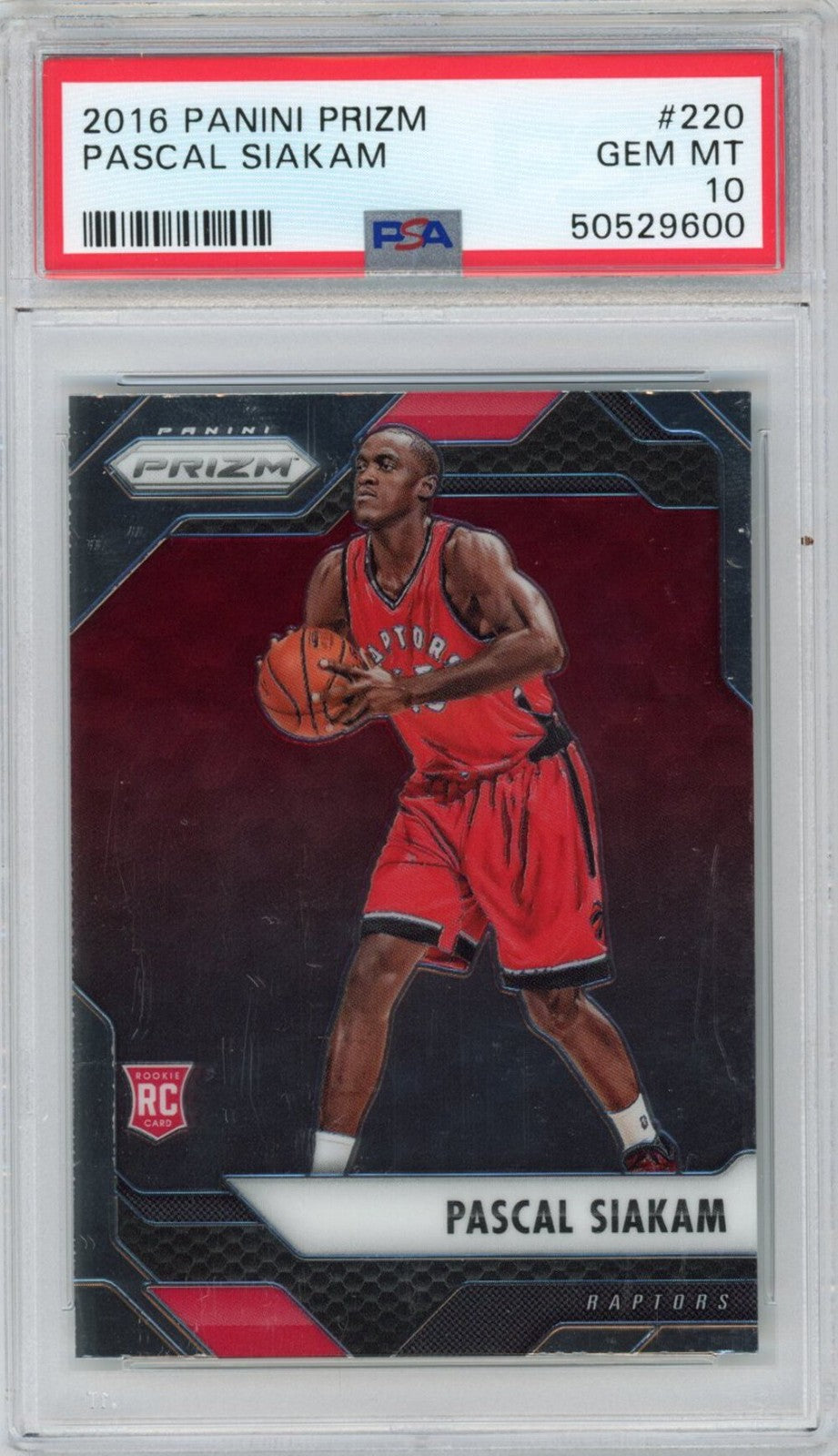 Graded 2016-17 Panini Prizm Pascal Siakam #220 Rookie RC Basketball Card PSA 10