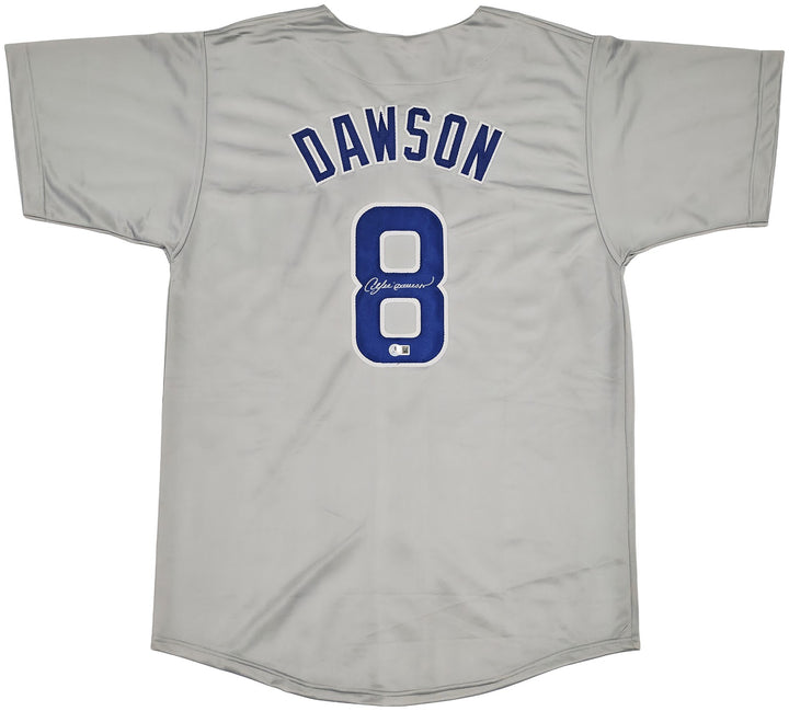Chicago Cubs Andre Dawson Signed Gray Jersey Beckett Witness