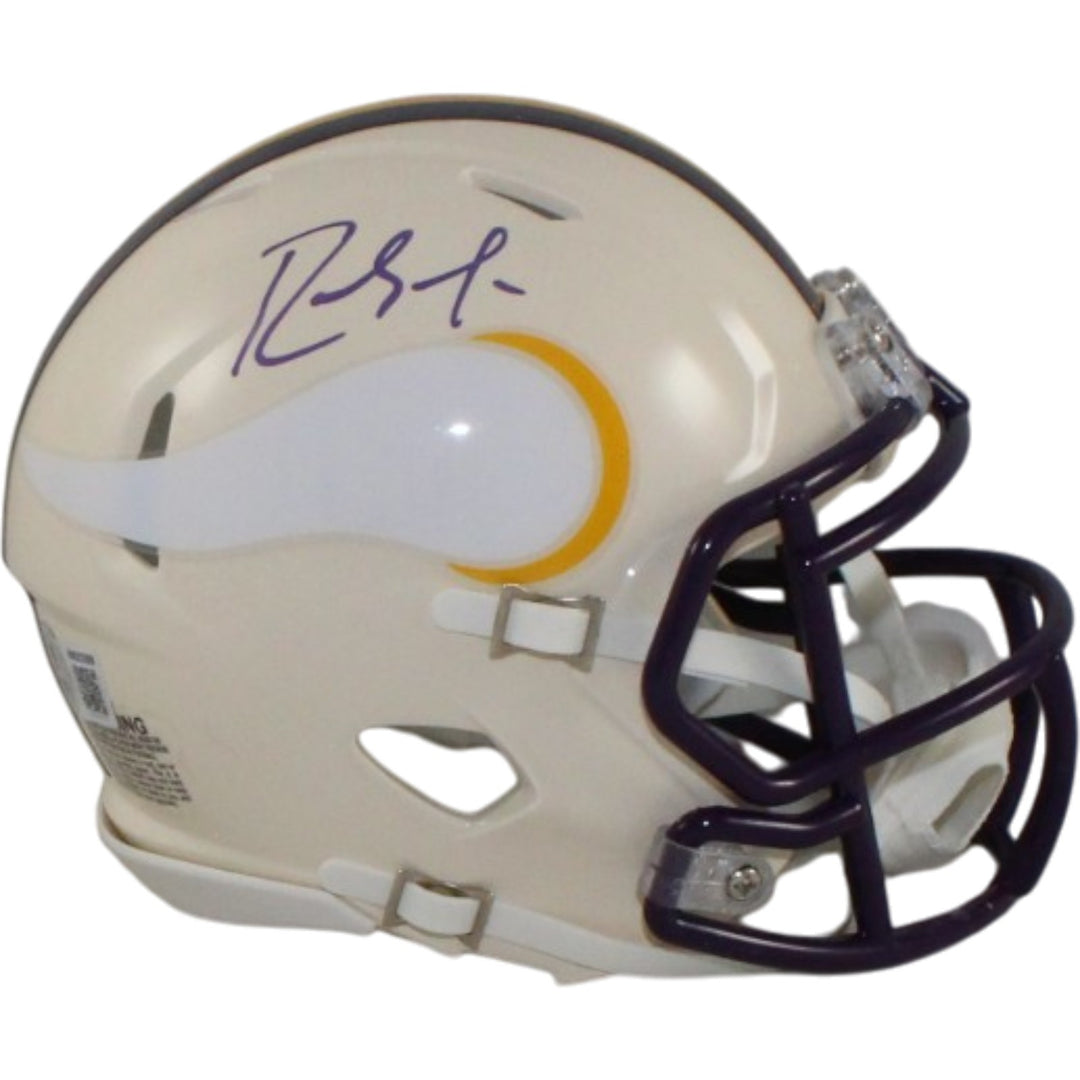 Randy Moss Autographed Minnesota Vikings Retro Mini Helmet Beckett 56311