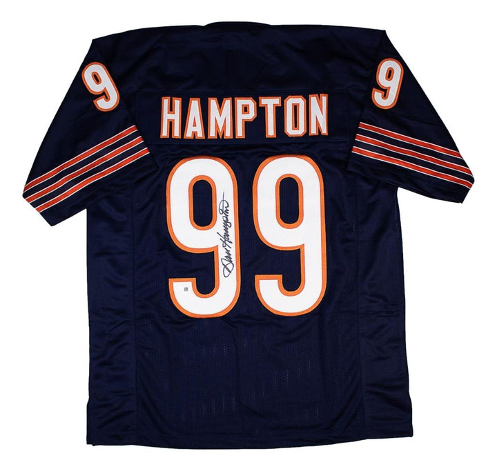 Dan Hampton Chicago Signed Navy Football Jersey JSA QR Hologram