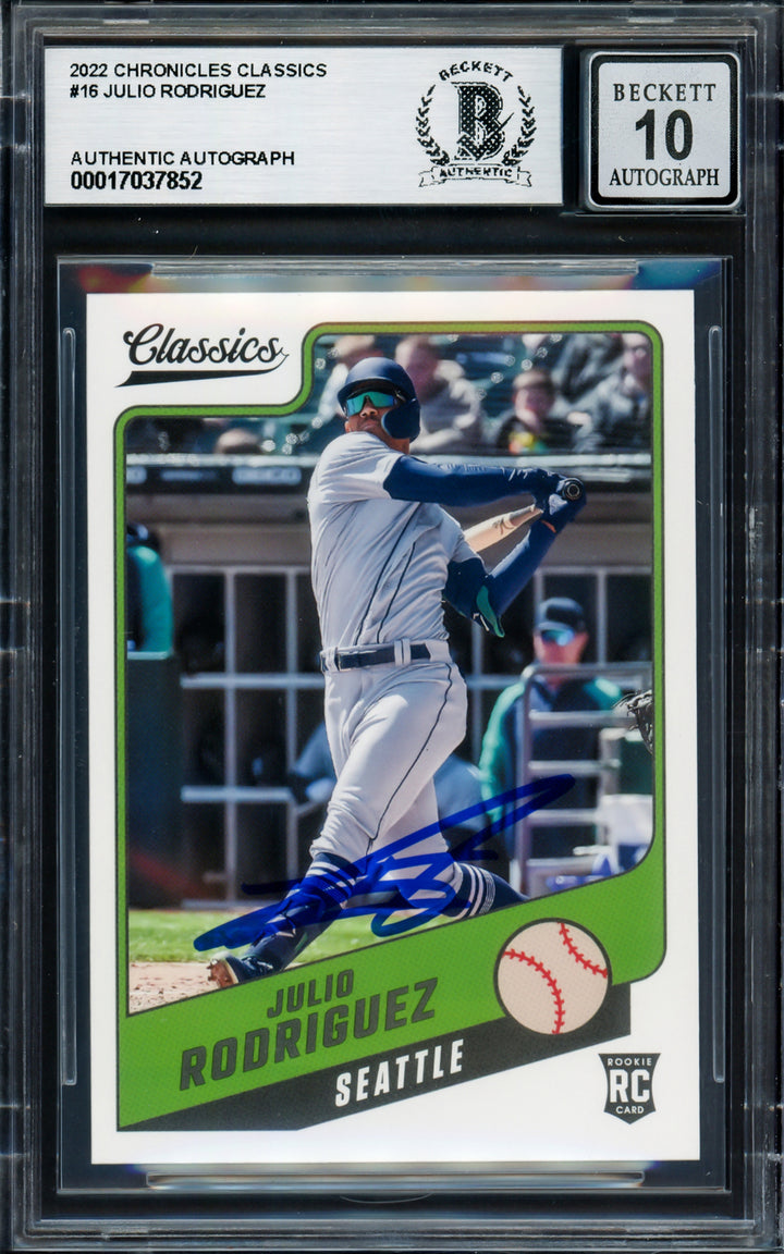 Julio Rodriguez Auto 2022 Panini Classics RC 16 Mariners Sig 10 Beckett 17037852