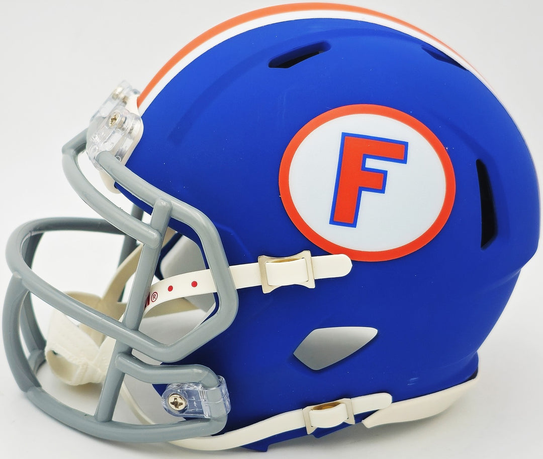 Steve Spurrier Auto Florida Gators Blue Throwback Speed Mini Helmet Beckett Wit