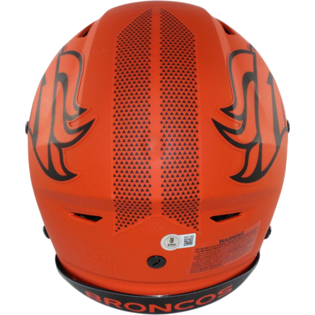 Bo Nix Autographed Denver Broncos SpeedFlex Rave Helmet Beckett Witness 55152