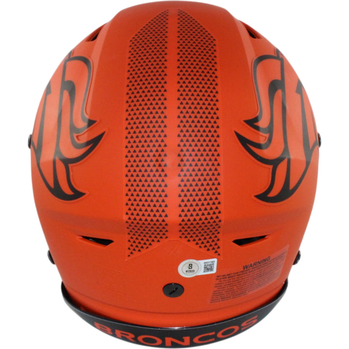 Bo Nix Autographed Denver Broncos SpeedFlex Rave Helmet Beckett Witness 55152