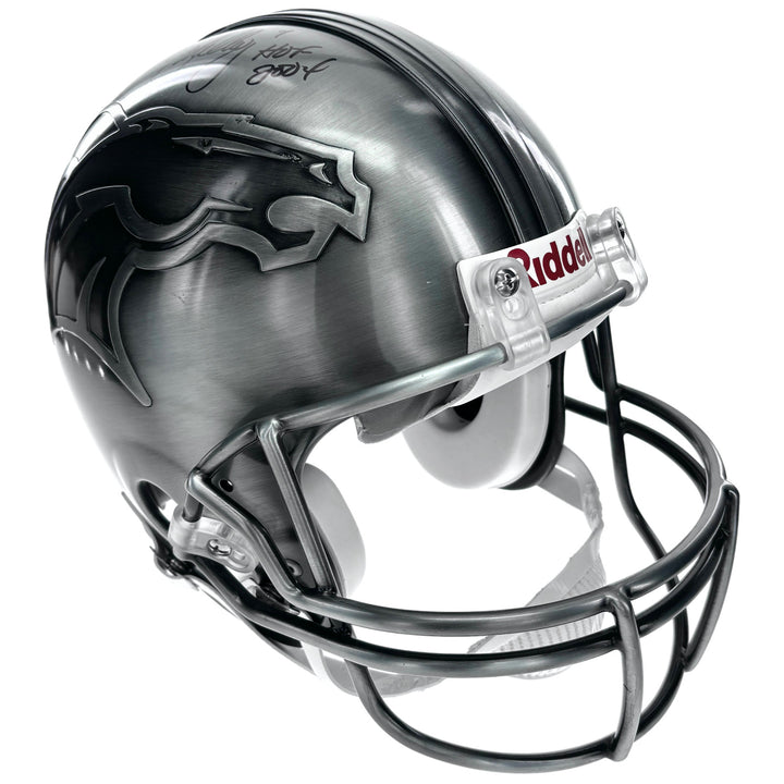 John Elway Signed Denver Broncos Pewter Full Size Helmet #D/107 JSA Autograph