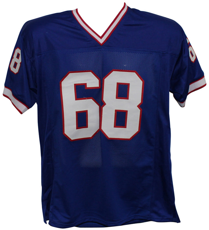 Joe Delamielleure Autographed/Signed Pro Style Blue XL Jersey HOF BAS 32809