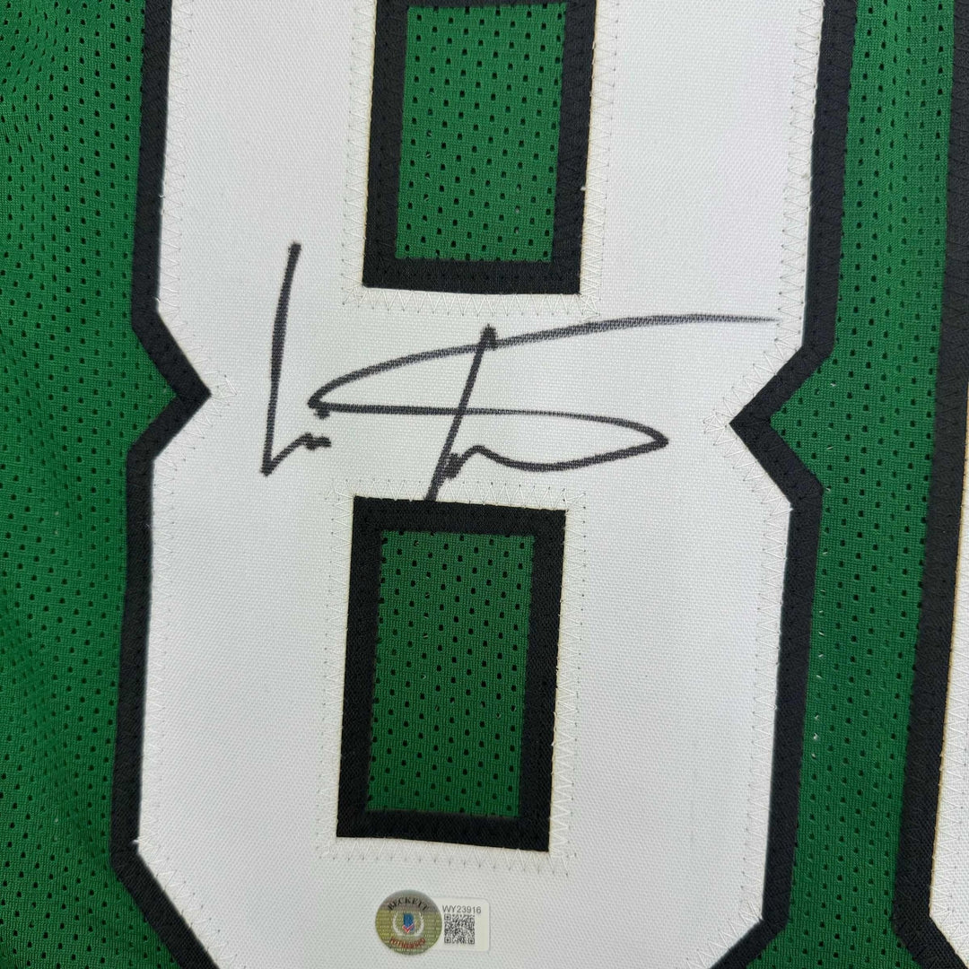 Autographed/Signed Cris Carter Philadelphia Kelly Green Football Jersey BAS COA